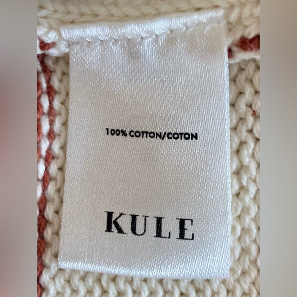 BNWT KULE 100% Cotton The Finn Striped Sweater XL Bronze/Cream Sold Out Online - Picture 15 of 15